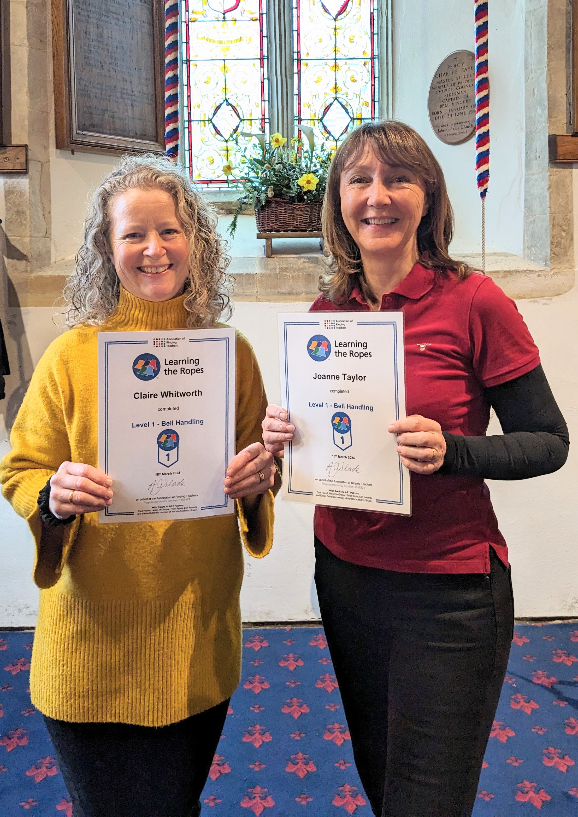 Claire and Joanne learning to ring
