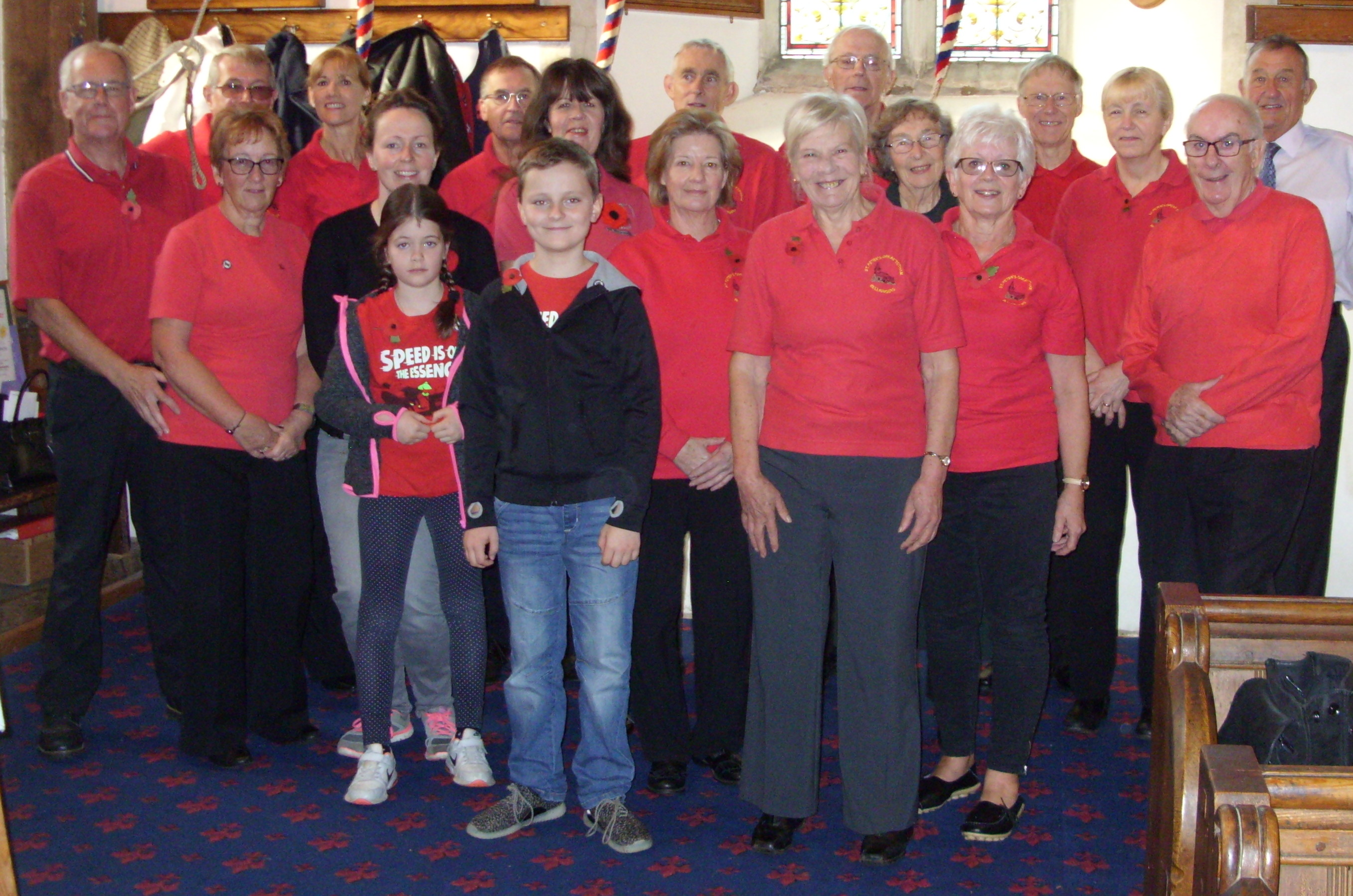Ringing Remembers recruits at St Peter's, Remembrance Sunday 2018